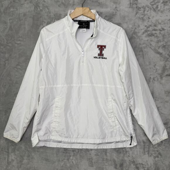 Texas Tech Holloway Volleyball Quarter Zip Pullover Jacket Womens Large White - Picture 1 of 11